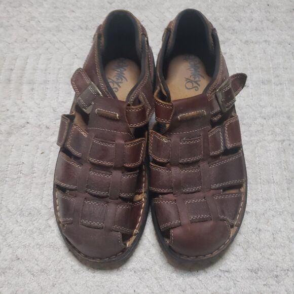 Vintage Journeys Brown Leather Fisherman Chunky 90's Y2K Sandals Size 11M - Picture 1 of 16